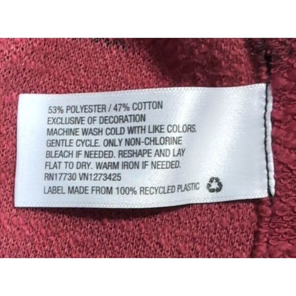 Mossimo Supply Red/Black Buffalo Plaid Poncho Cardigan Open Cape Fringe S/M - Picture 4 of 16